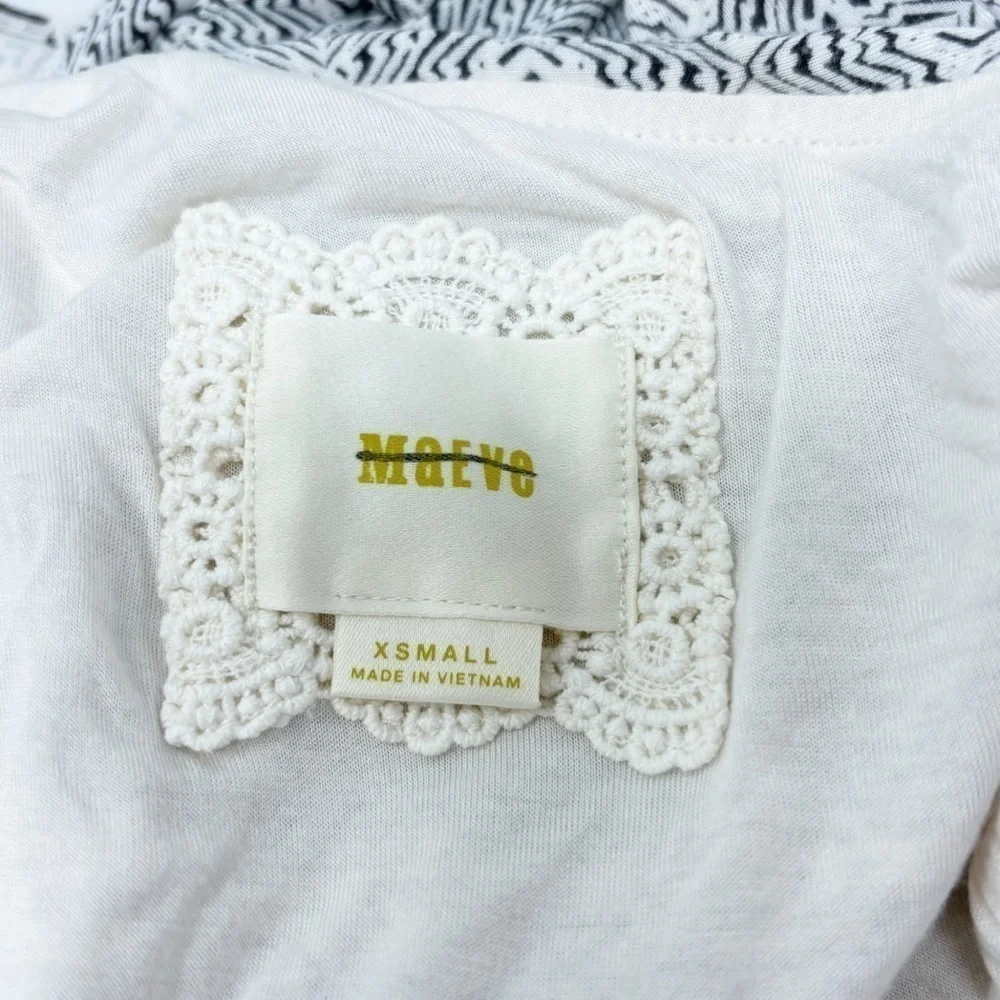 ANTHROPOLOGIE MAEVE Women’s Ivory Black Geometric Print One Shoulder Jumpsuit XS - Picture 6 of 8